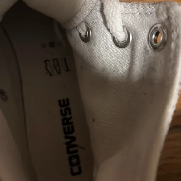 LIKE NEW! Converse Silver High-Top Sneakers - Picture 9 of 9